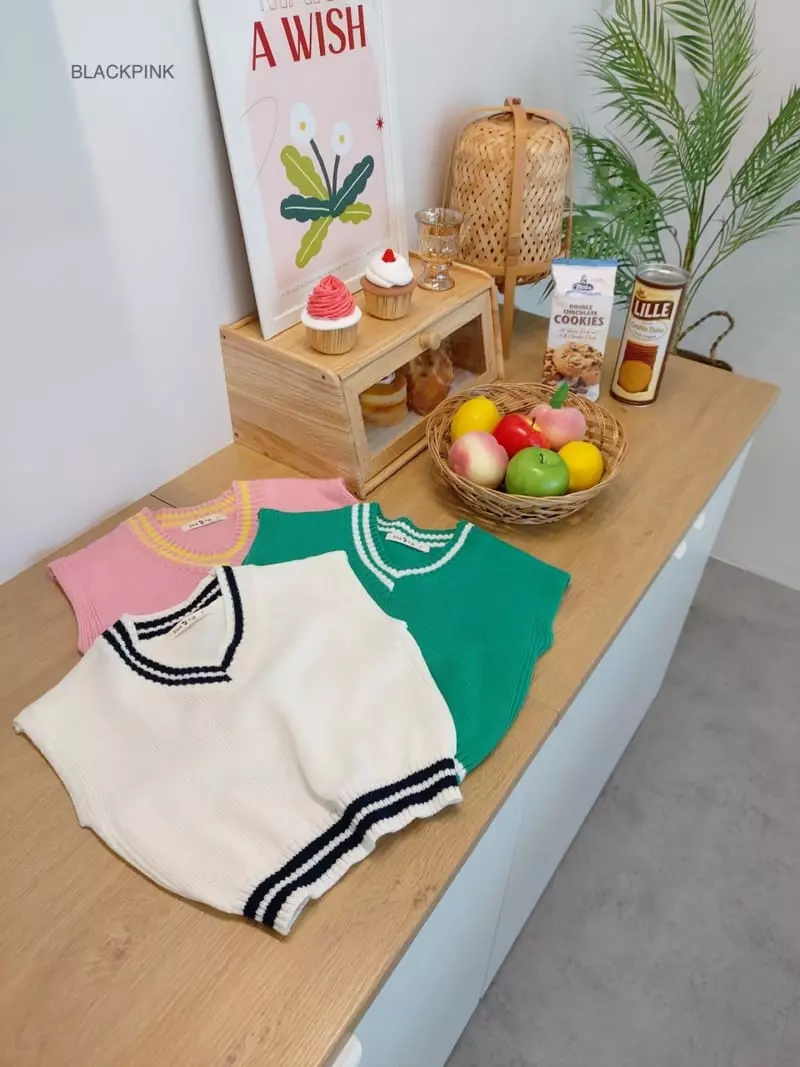 Black Pink - Korean Children Fashion - #minifashionista - Vivid School Vest - 5