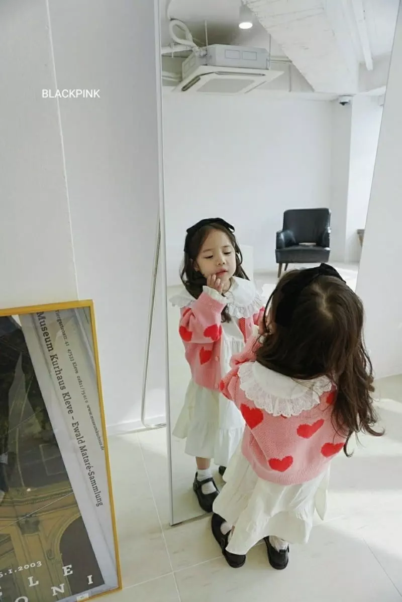 Black Pink - Korean Children Fashion - #minifashionista - Spring Heart Cardigan - 3