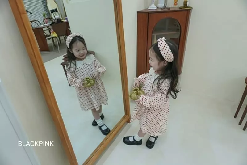 Black Pink - Korean Children Fashion - #stylishchildhood - Lace Dot One-piece - 3