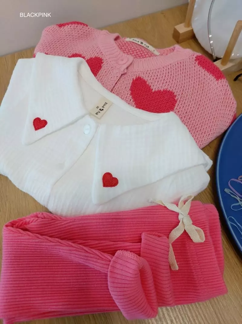 Black Pink - Korean Children Fashion - #todddlerfashion - Heart Embroidery Blouse - 12