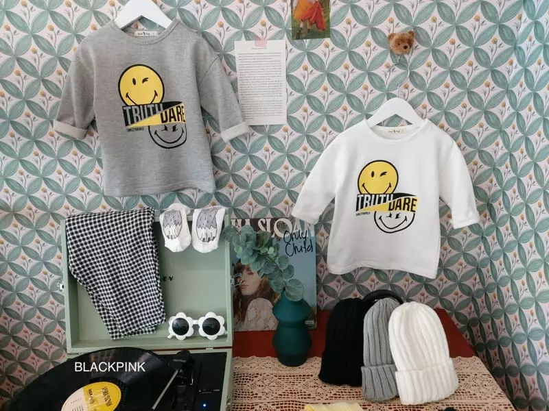 Black Pink - Korean Children Fashion - #toddlerclothing - Smile Tee - 10