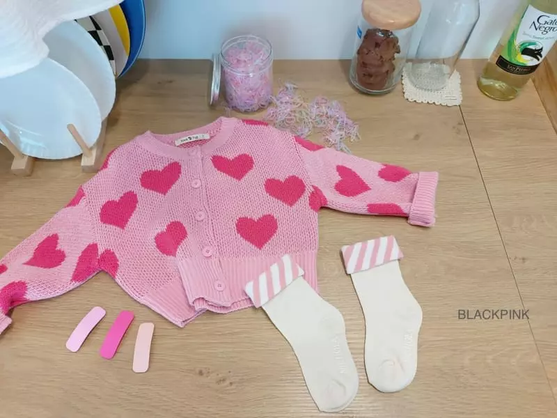 Black Pink - Korean Children Fashion - #toddlerclothing - Spring Heart Cardigan - 6
