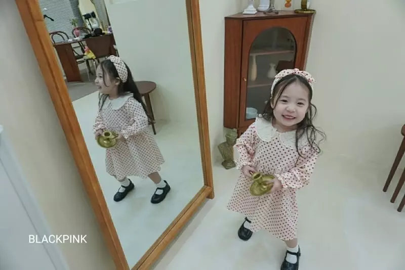 Black Pink - Korean Children Fashion - #toddlerclothing - Lace Dot One-piece - 2