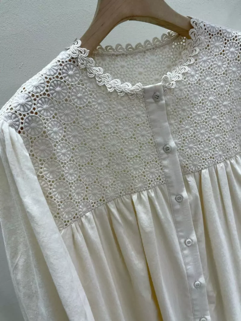 Blanc - Korean Women Fashion - #momslook - Lace One-piece - 2