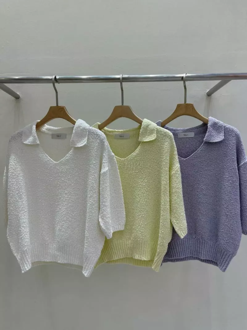 Blanc - Korean Women Fashion - #momslook - Kaneko Collar Tee