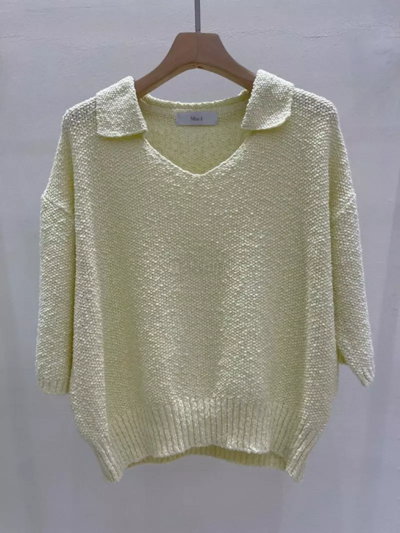 Blanc - Korean Women Fashion - #momslook - Kaneko Collar Tee - 3