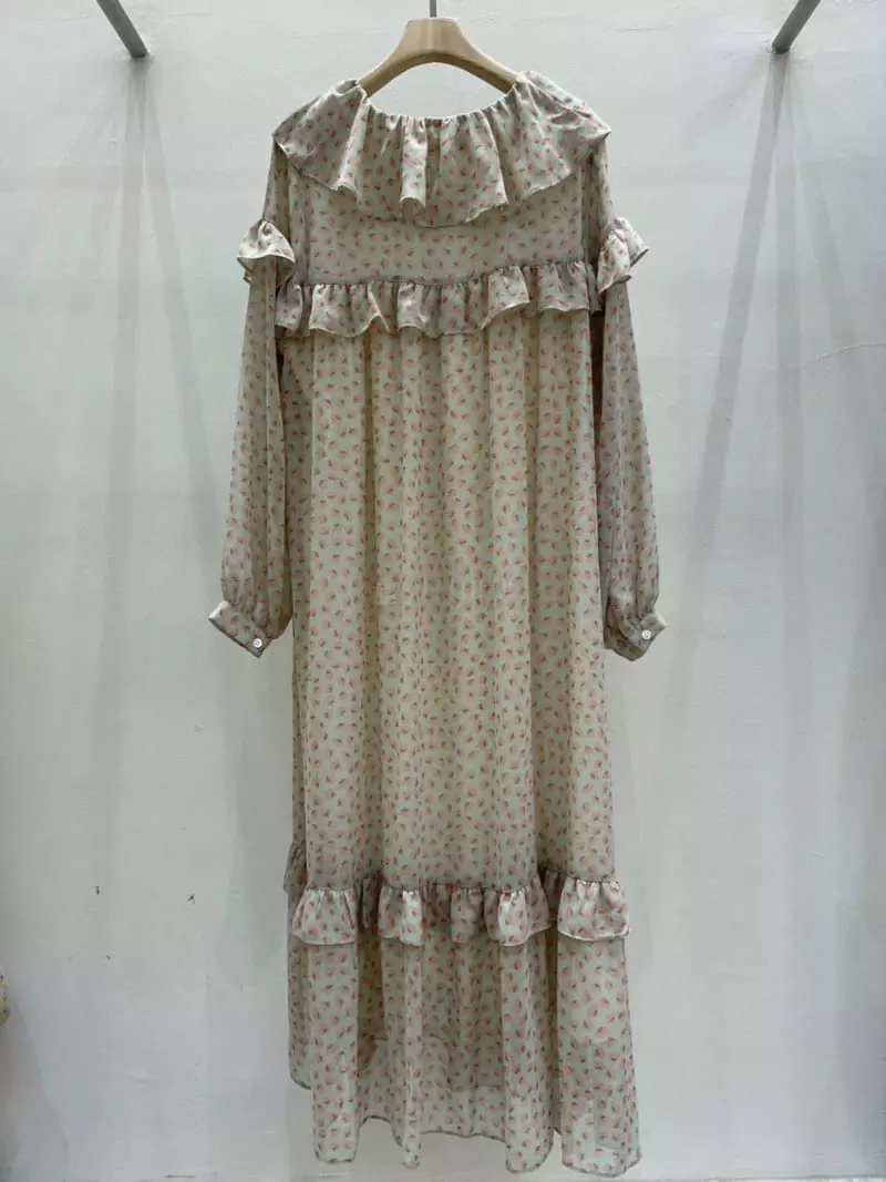 Blanc - Korean Women Fashion - #momslook - Frill Long One-piece - 3