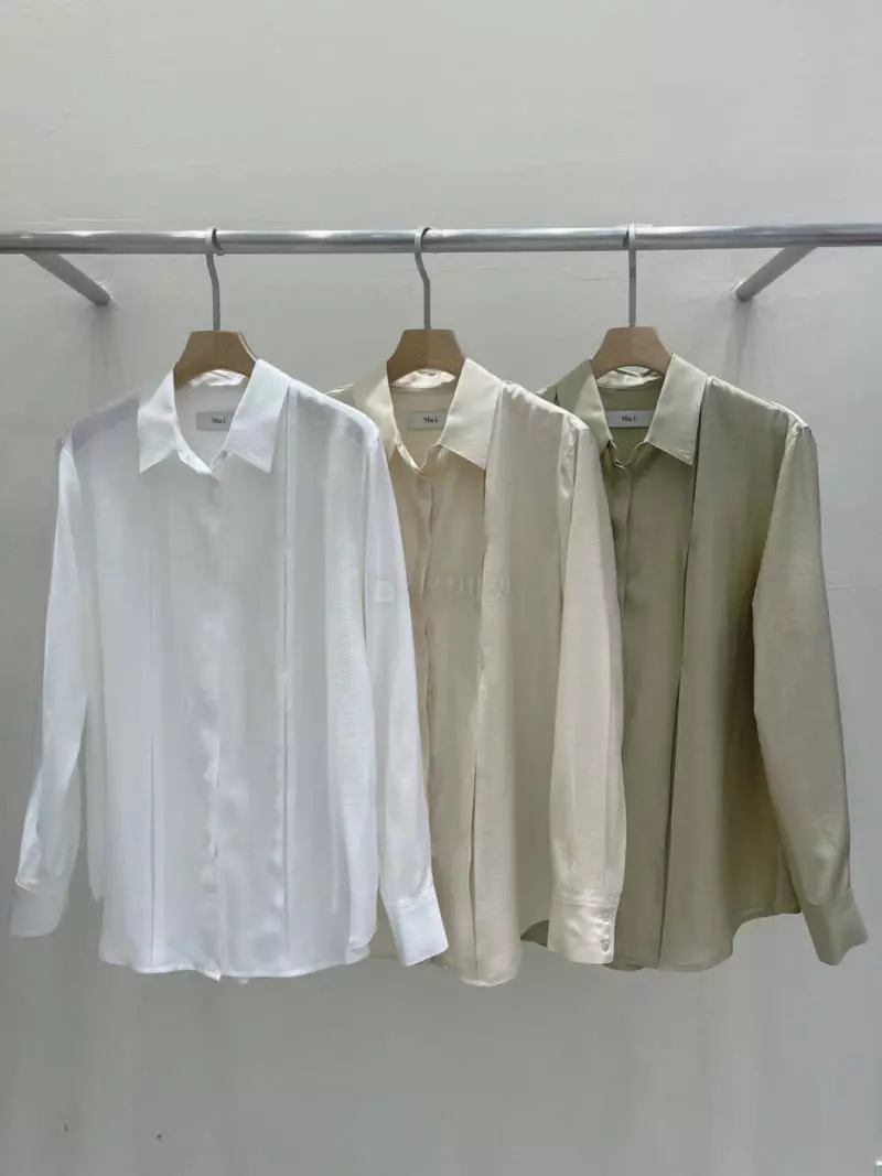 Blanc - Korean Women Fashion - #momslook - Collar Slit Shirt