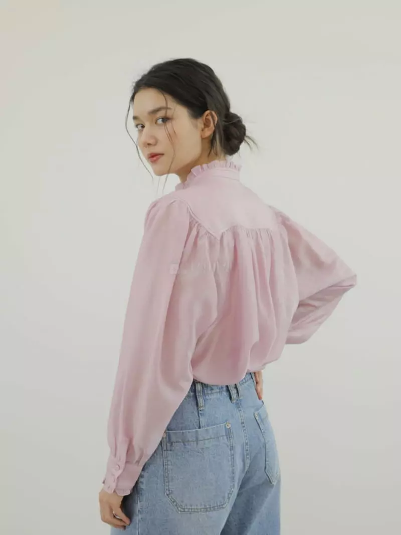 Blanc - Korean Women Fashion - #thatsdarling - Frill Blouse