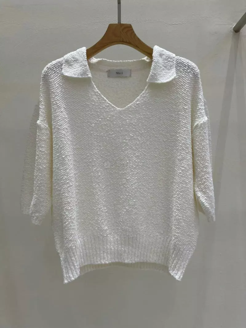 Blanc - Korean Women Fashion - #womensfashion - Kaneko Collar Tee - 2