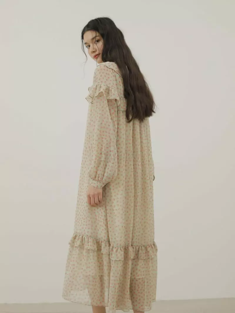 Blanc - Korean Women Fashion - #womensfashion - Frill Long One-piece