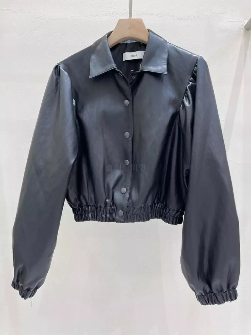 Blanc - Korean Women Fashion - #womensfashion - Leather Blouson Jacket - 2