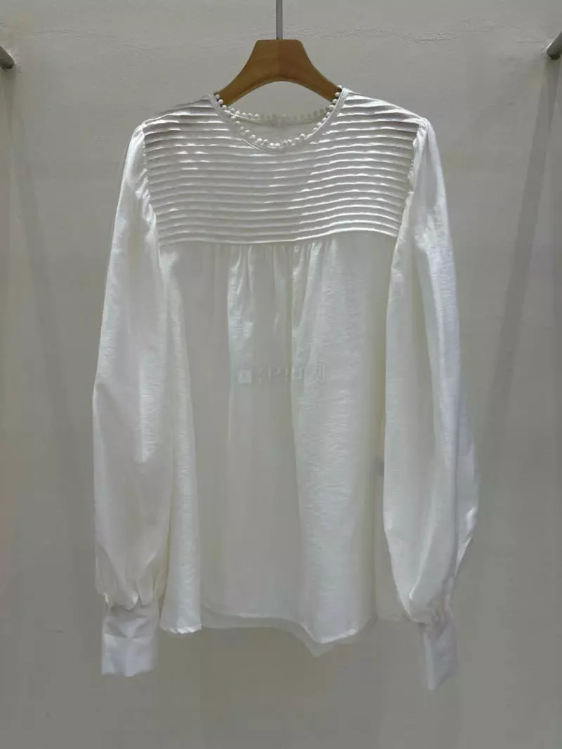Blanc - Korean Women Fashion - #womensfashion - Pintuck Blouse - 3