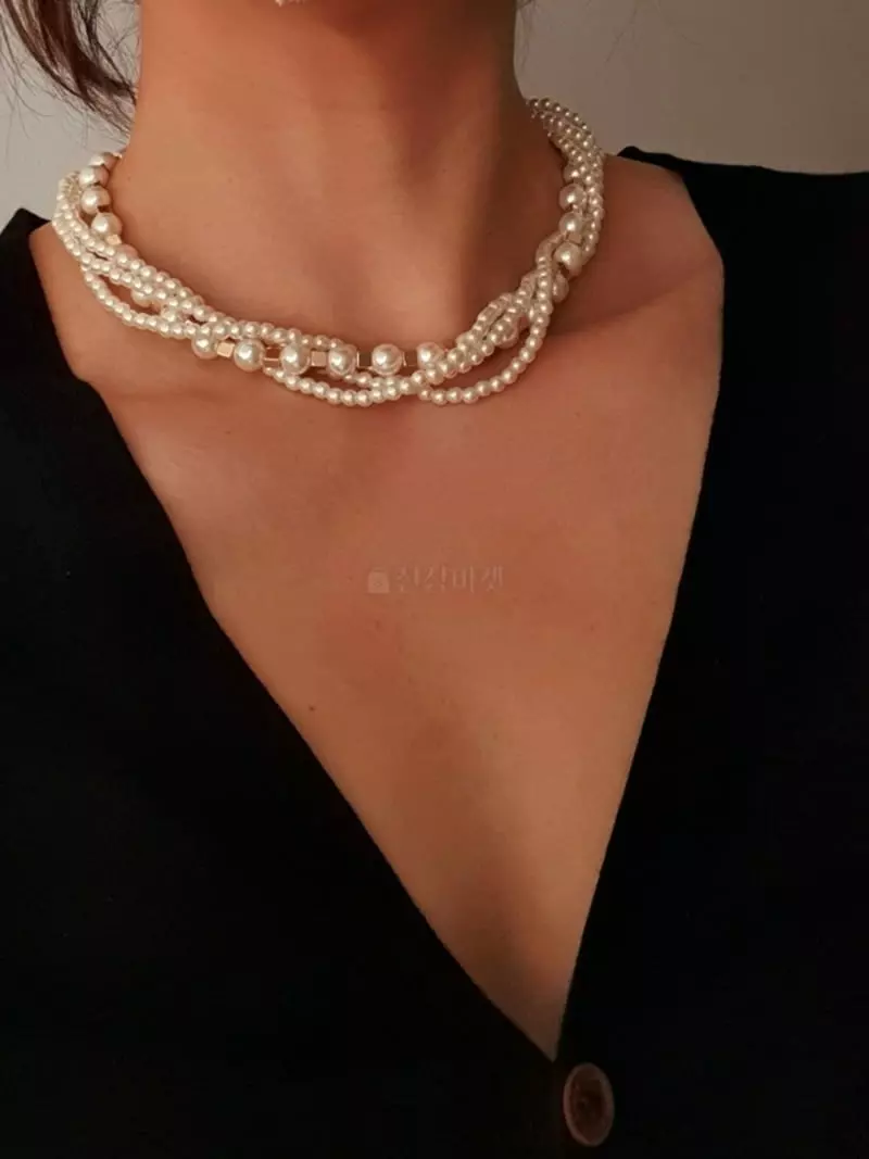 Blancchouette - Korean Women Fashion - #momslook - Pearl 5 Necklace
