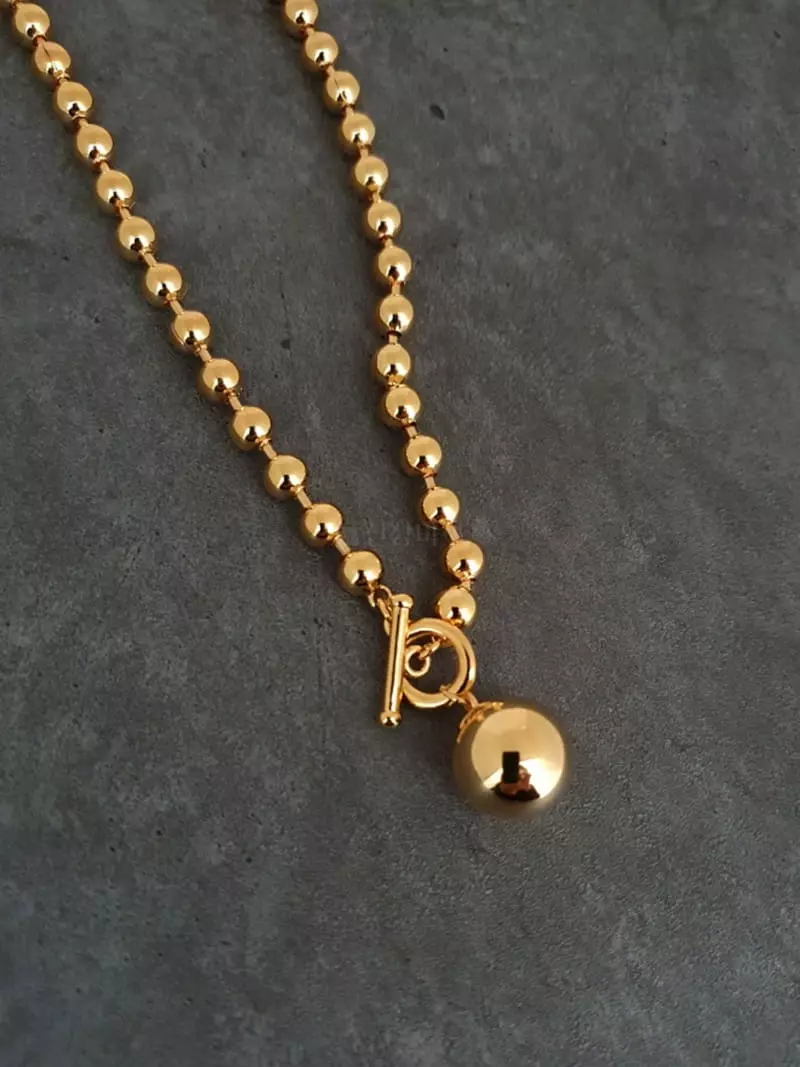 Blancchouette - Korean Women Fashion - #momslook - Ball 4 Necklace