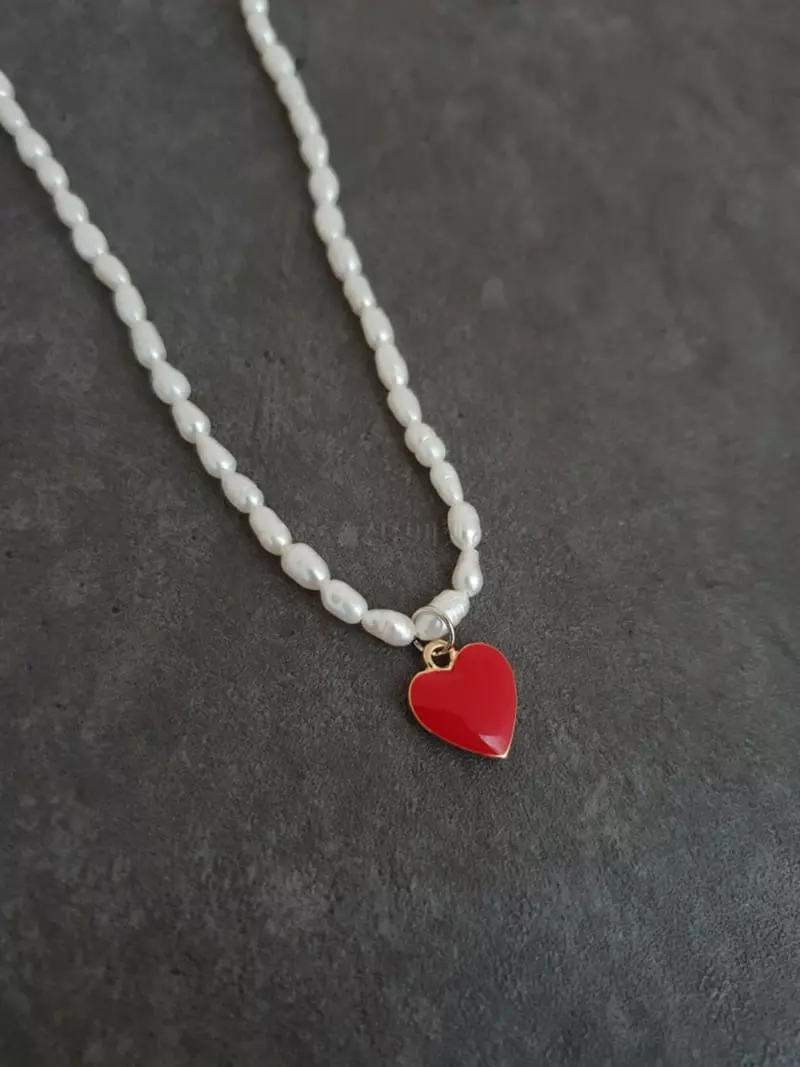 Blancchouette - Korean Women Fashion - #momslook - Heart 3 Necklace - 2