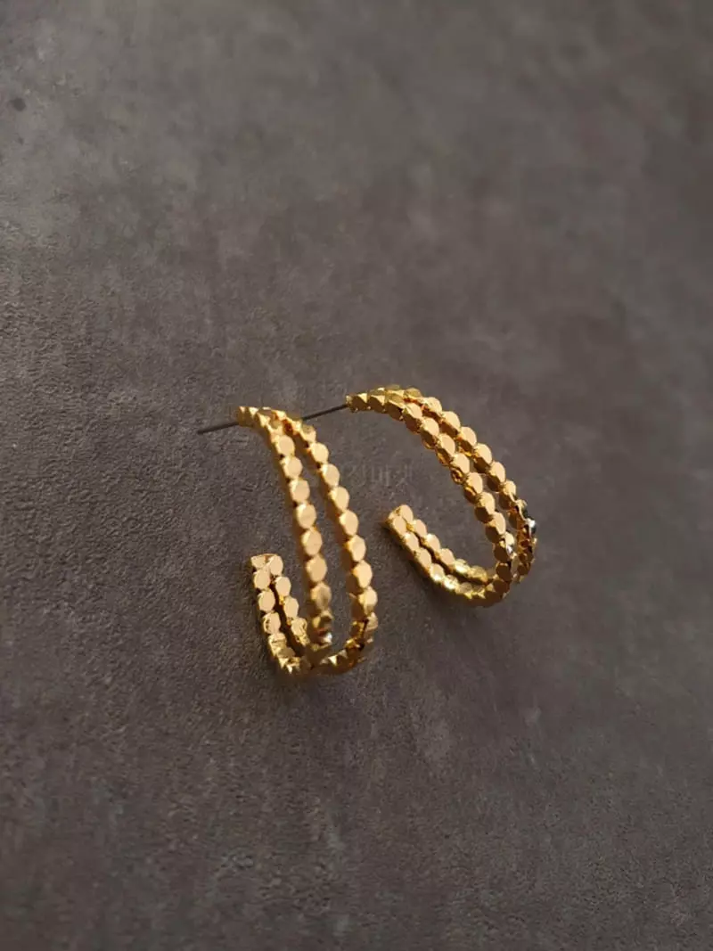 Blancchouette - Korean Women Fashion - #momslook - Links 2 Earring - 2