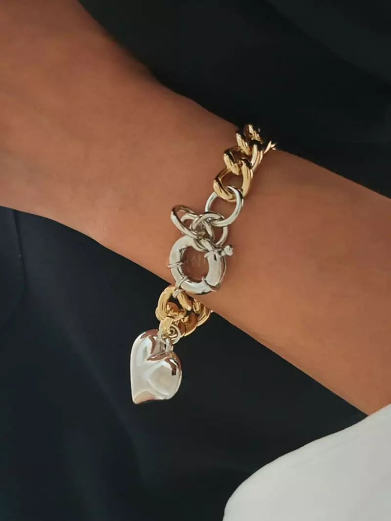 Blancchouette - Korean Women Fashion - #momslook - Heart Bracelet