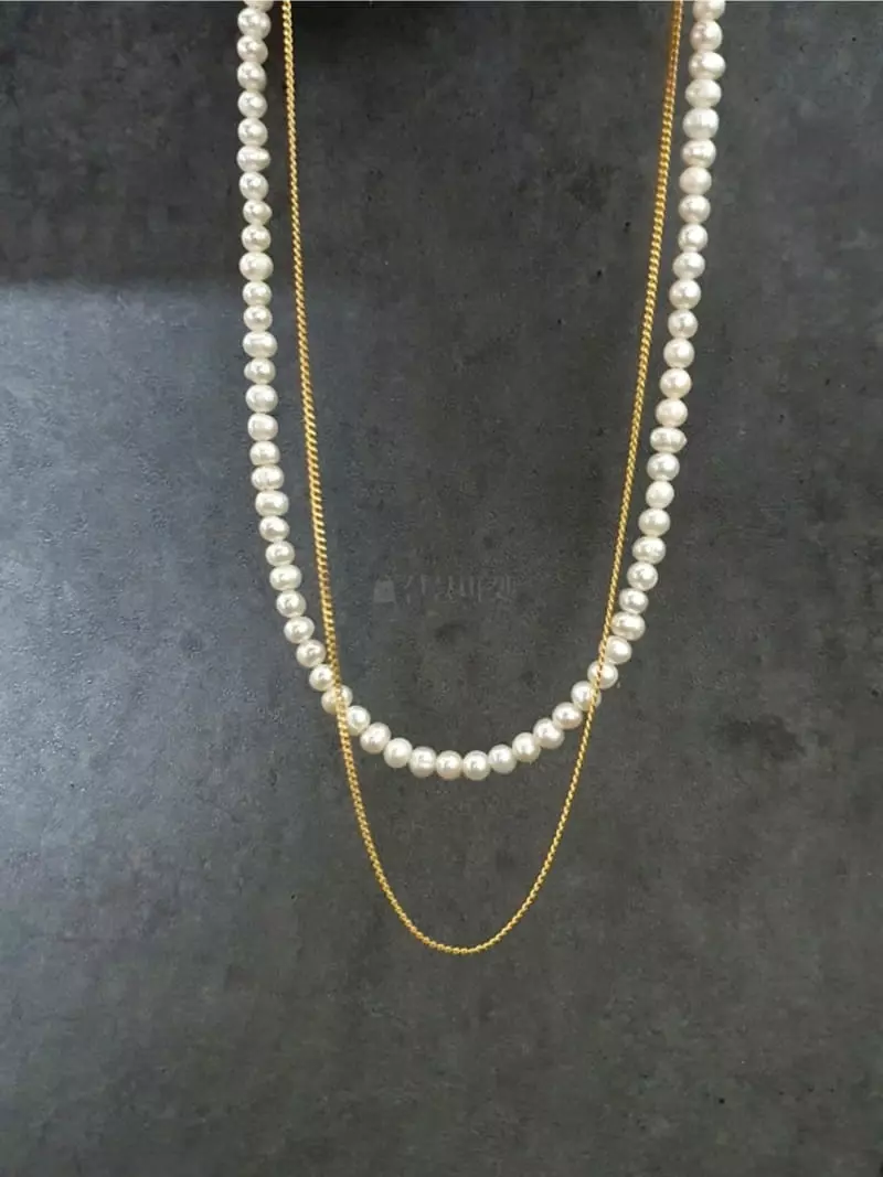 Blancchouette - Korean Women Fashion - #romanticstyle - Pearl 5 Necklace - 2