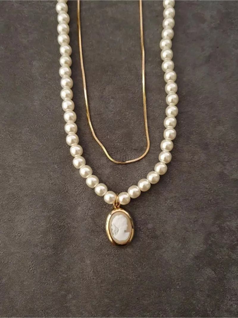 Blancchouette - Korean Women Fashion - #romanticstyle - Antique 4 Necklace - 3