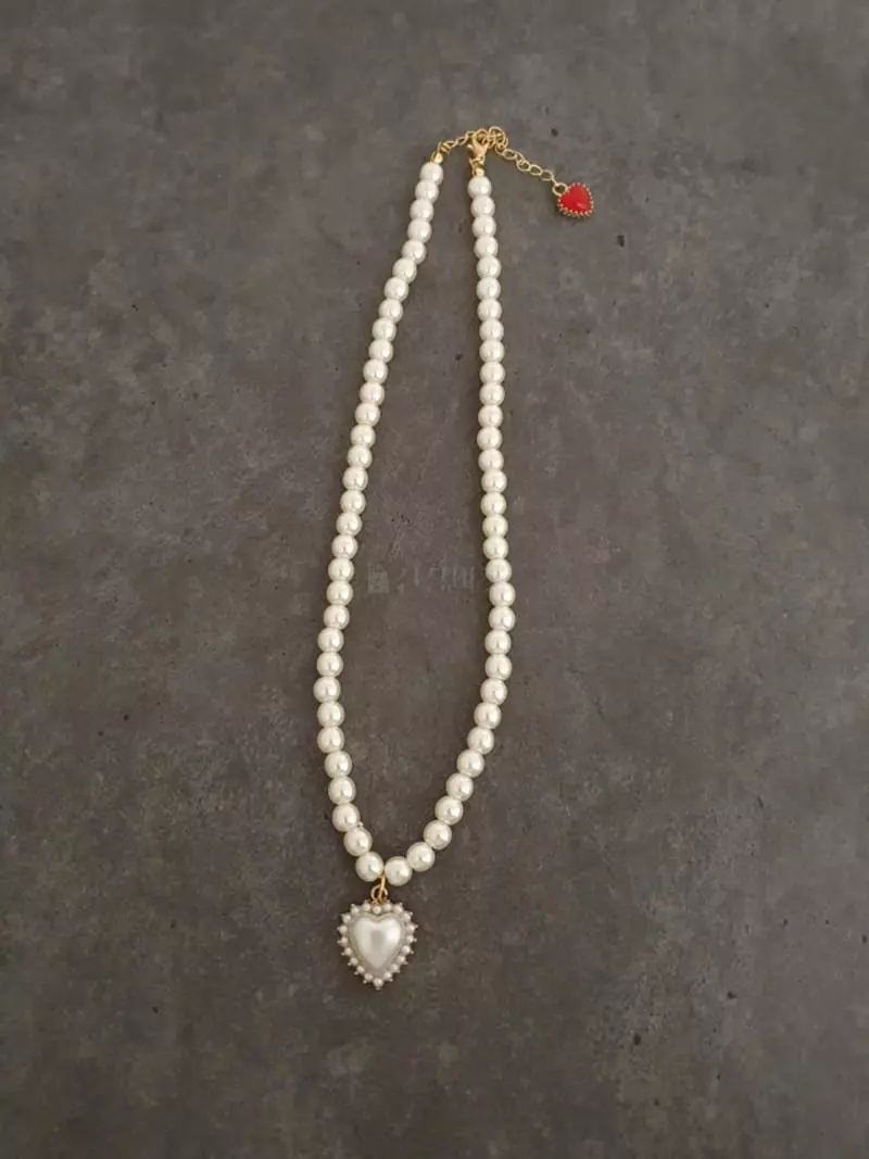 Blancchouette - Korean Women Fashion - #thelittlethings - Heart 9 Necklace - 2