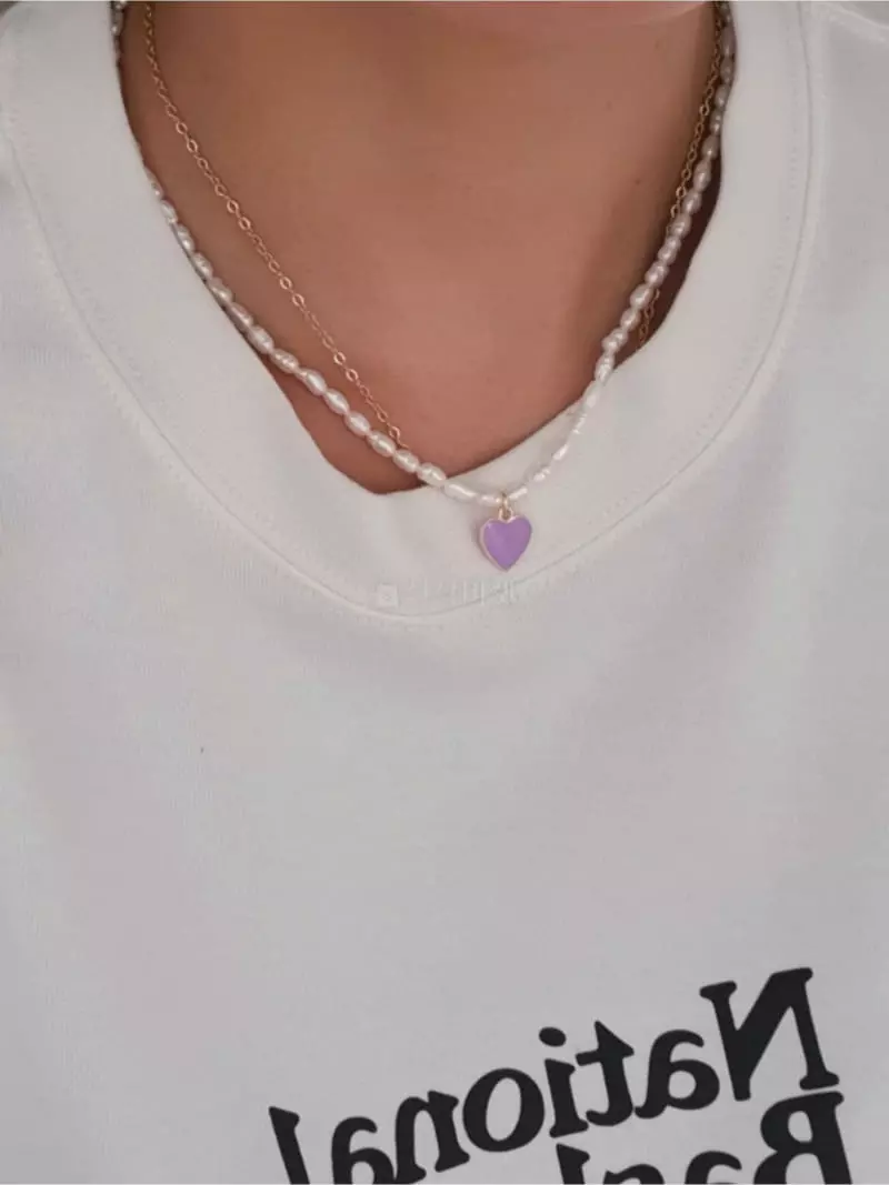Blancchouette - Korean Women Fashion - #womensfashion - Heart 3 Necklace - 4