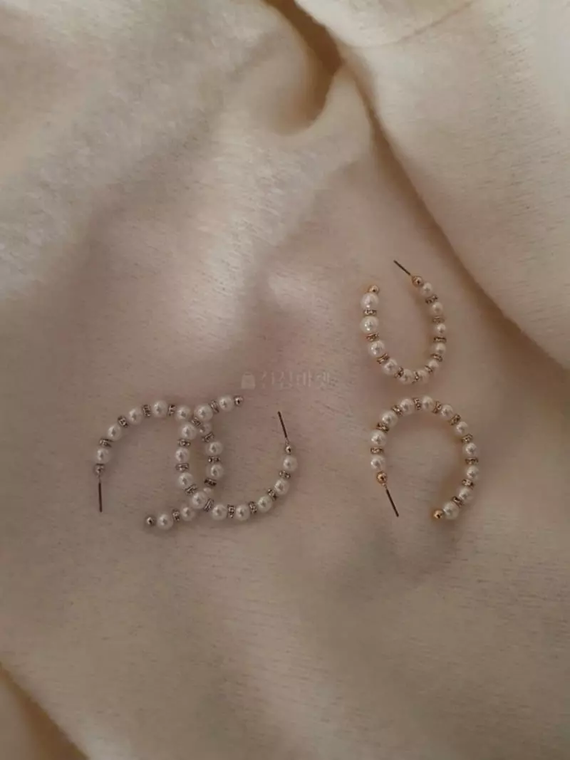 Blancchouette - Korean Women Fashion - #vintageinspired - Pearl Ring Earring - 3