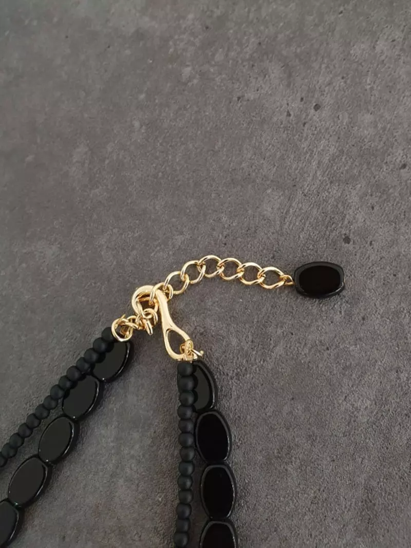 Blancchouette - Korean Women Fashion - #womensfashion - Black 5 Necklace - 2