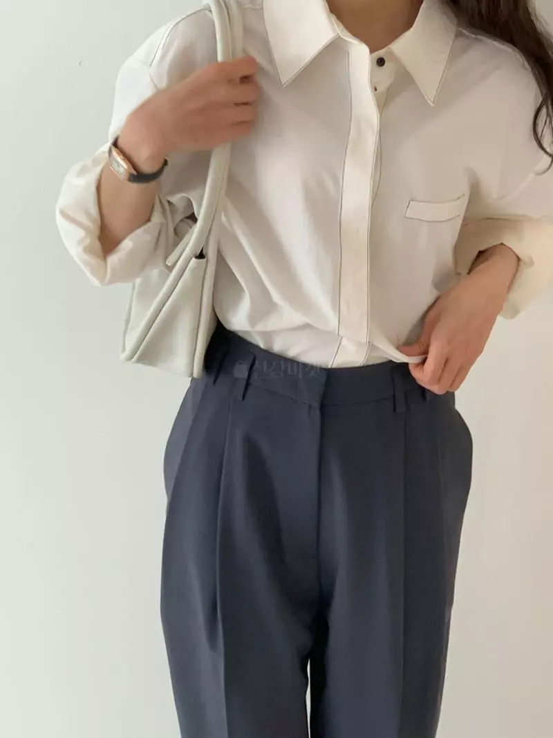 Bold - Korean Women Fashion - #womensfashion - Coloring Stitch Shirt - 4
