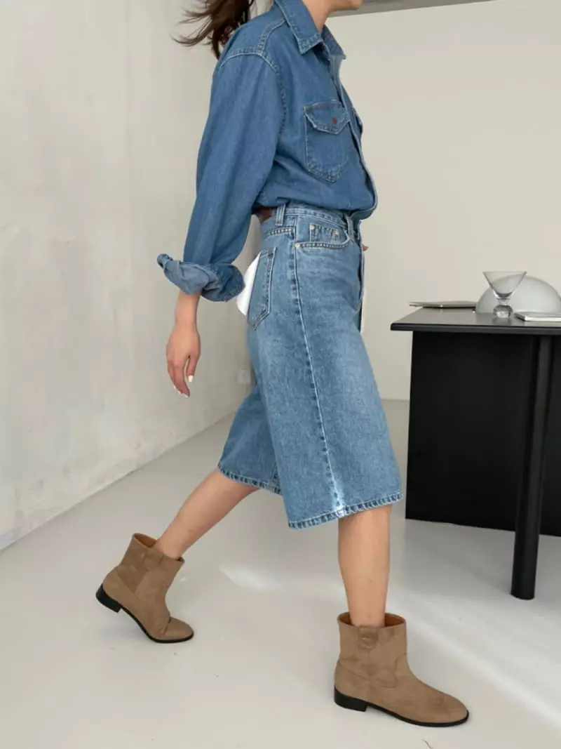 Bold - Korean Women Fashion - #momslook - Bermuda Jeans - 3