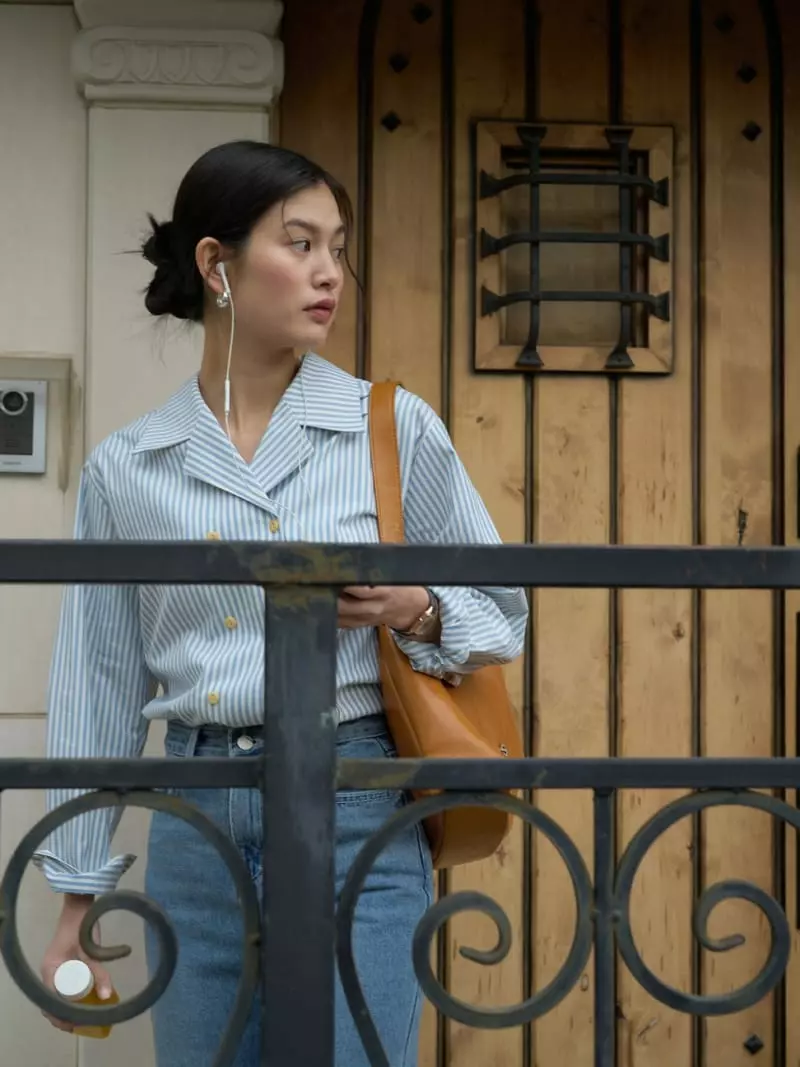 Bold - Korean Women Fashion - #momslook - Stripe Double Shirt - 2