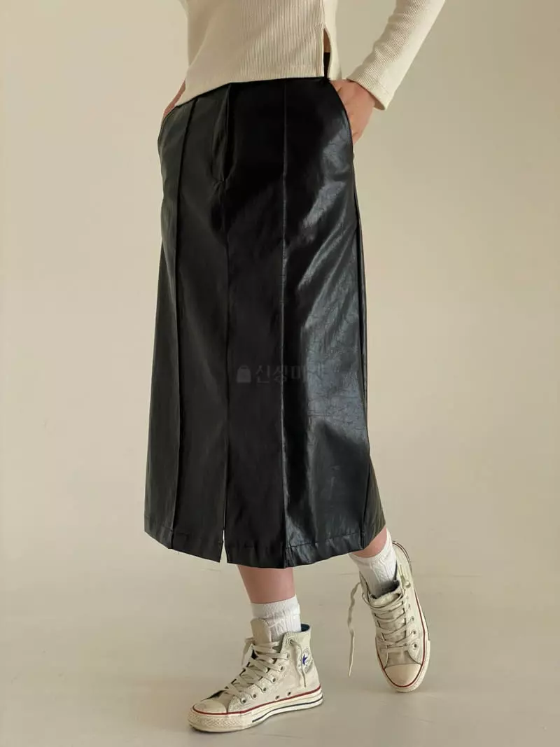 Bold - Korean Women Fashion - #momslook - Vegan Slit Skirt - 3