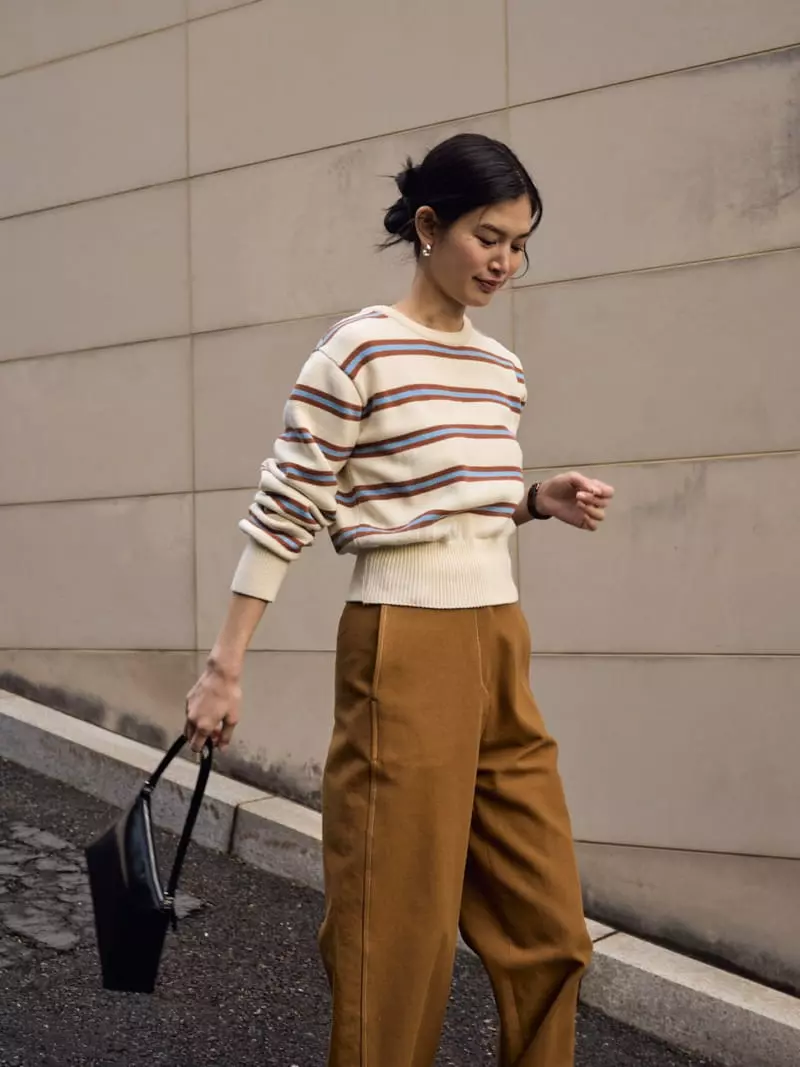 Bold - Korean Women Fashion - #pursuepretty - Round Stripe Knit Tee
