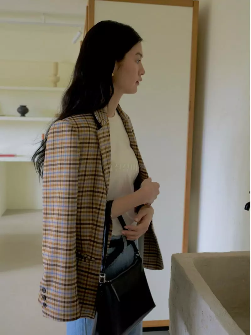 Bold - Korean Women Fashion - #romanticstyle - Single Check Jacket