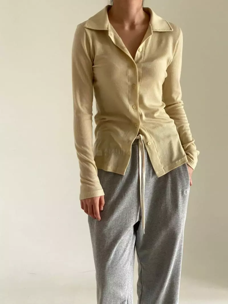 Bold - Korean Women Fashion - #restrostyle - Rib Collar Cardigan - 4