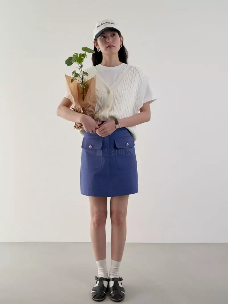 Bold - Korean Women Fashion - #vintageinspired - Cotton Mini Skirt - 2
