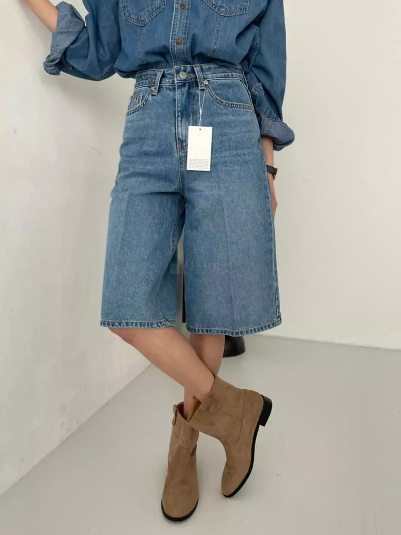 Bold - Korean Women Fashion - #momslook - Bermuda Jeans - 4