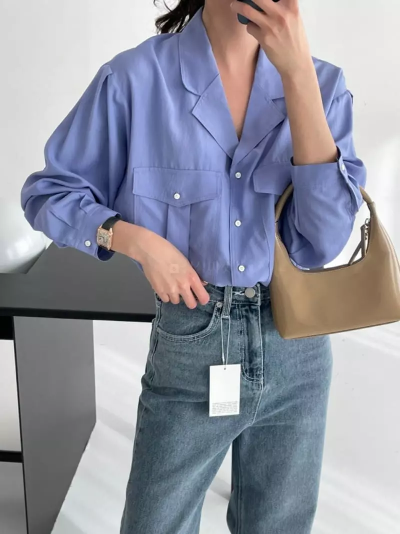 Bold - Korean Women Fashion - #womensfashion - Relax Pocket Blouse - 3