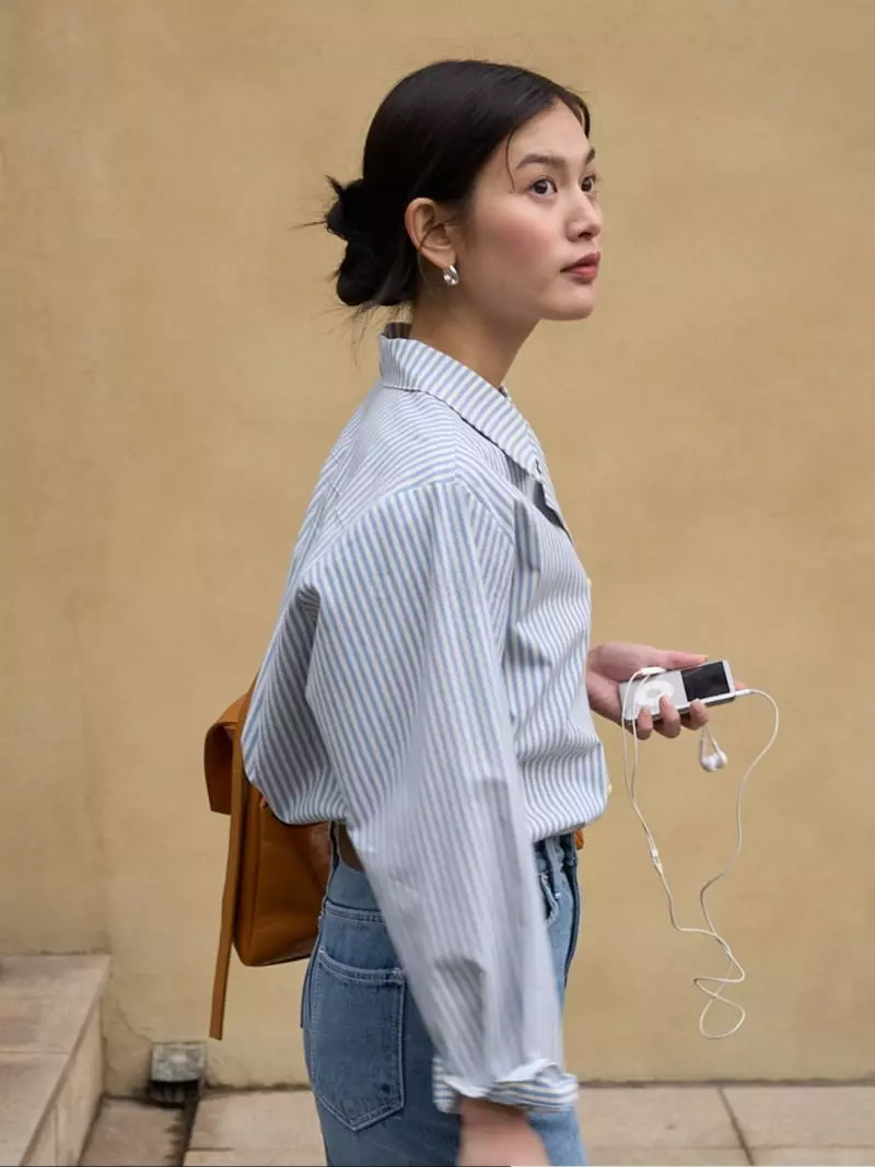 Bold - Korean Women Fashion - #womensfashion - Stripe Double Shirt