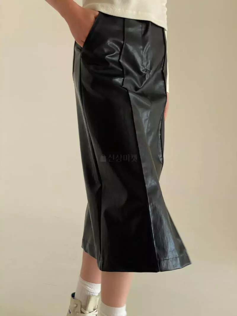 Bold - Korean Women Fashion - #momslook - Vegan Slit Skirt - 4