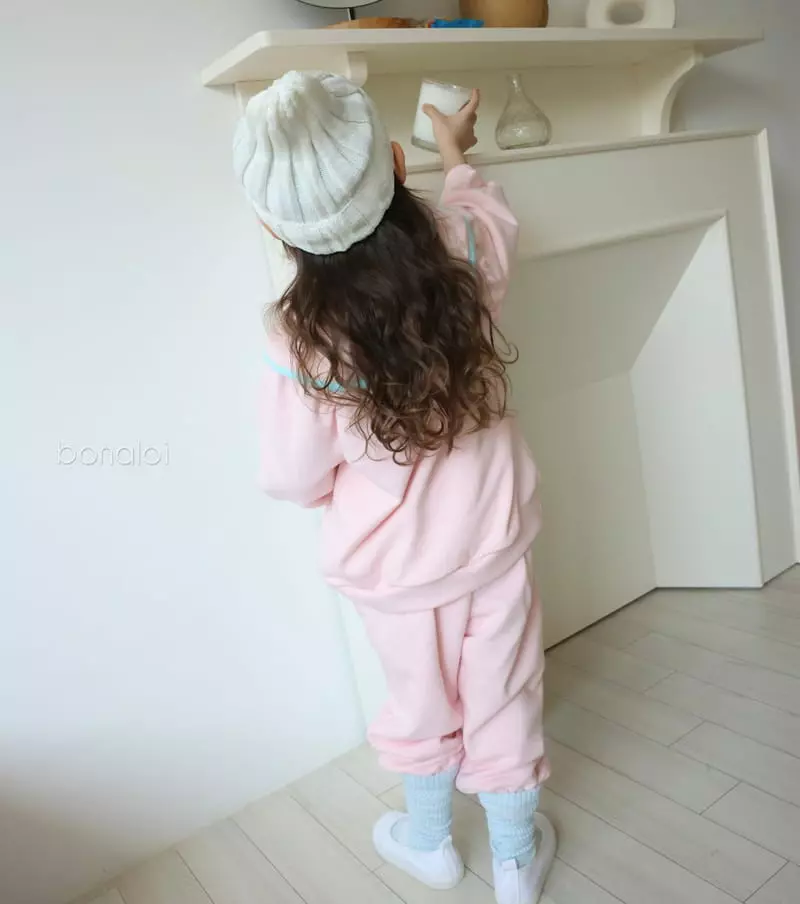 Bonaloi - Korean Children Fashion - #childofig - Min Pink Top Bottom Set - 3