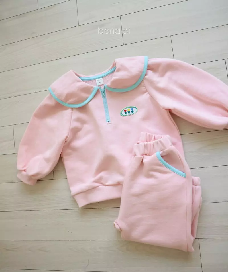 Bonaloi - Korean Children Fashion - #kidsstore - Min Pink Top Bottom Set - 10