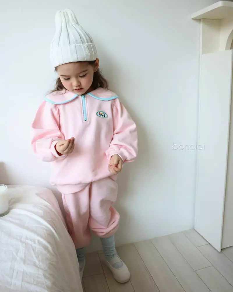 Bonaloi - Korean Children Fashion - #minifashionista - Min Pink Top Bottom Set