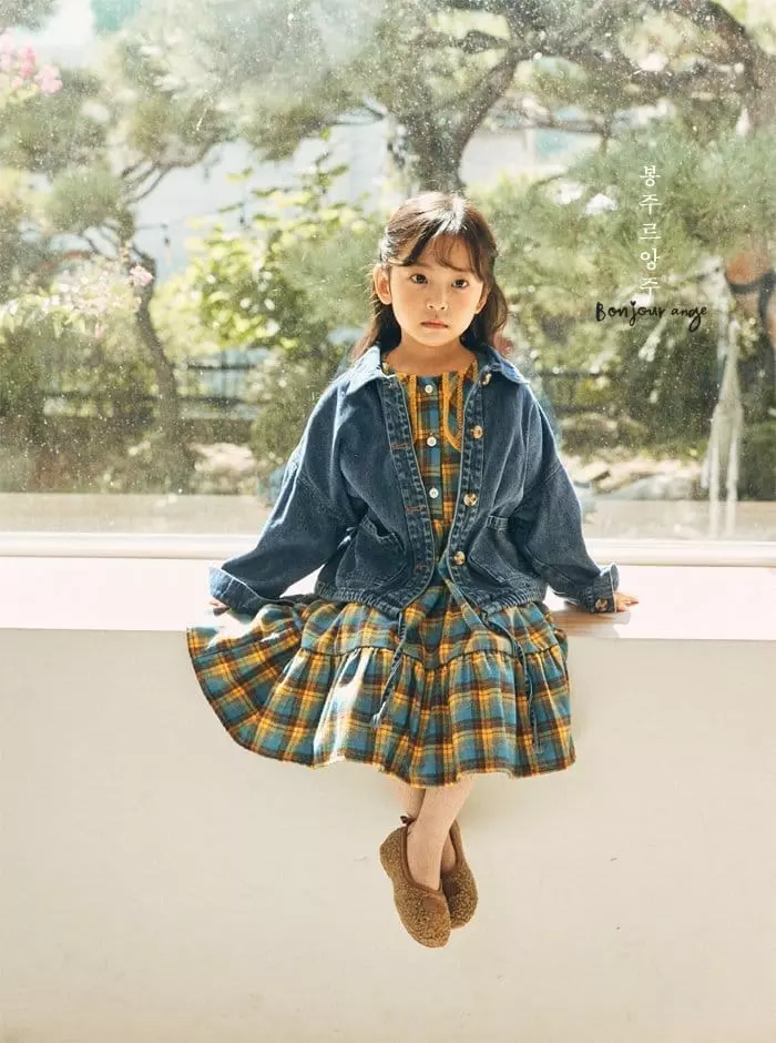 Bonjour Ange - Korean Children Fashion - #childofig - Loose Fit Denim Jacket