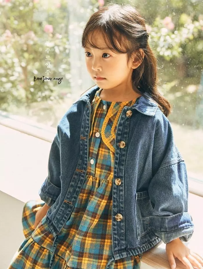 Bonjour Ange - Korean Children Fashion - #childofig - Loose Fit Denim Jacket - 2