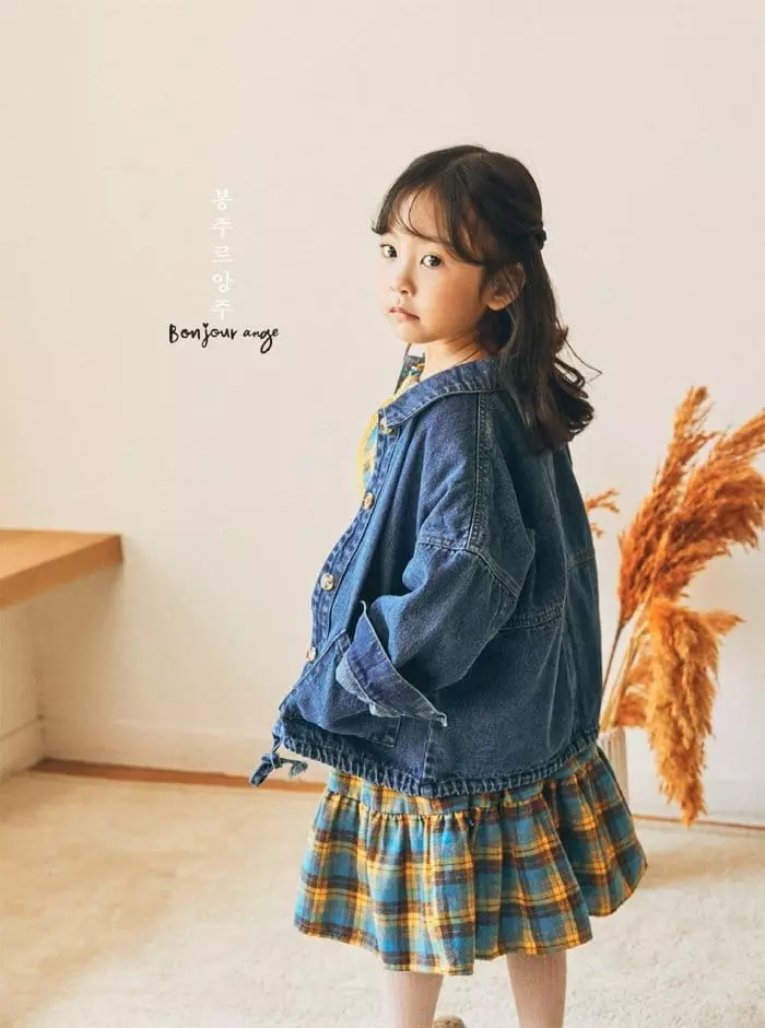 Bonjour Ange - Korean Children Fashion - #childrensboutique - Loose Fit Denim Jacket - 4