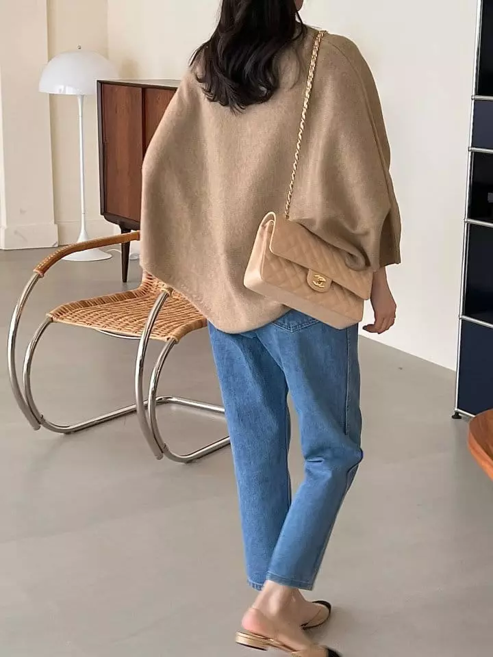 Bowen - Korean Women Fashion - #womensfashion - Pancho Knit Tee