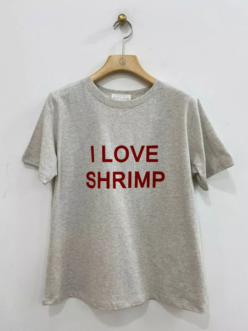 Bplan - Korean Women Fashion - #momslook - Shrimp Tee - 2