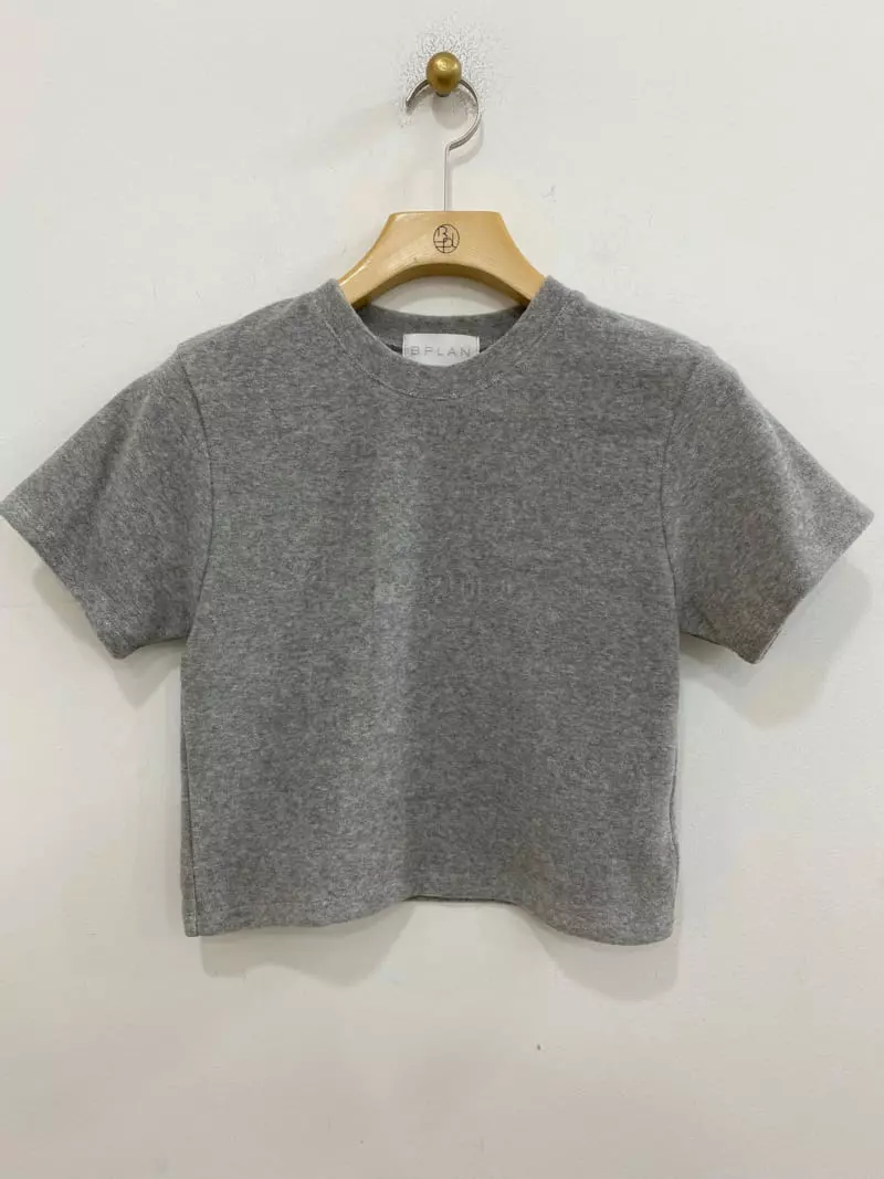Bplan - Korean Women Fashion - #momslook - Terry Tight Tee