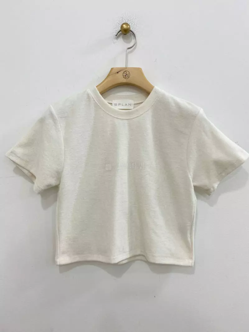 Bplan - Korean Women Fashion - #momslook - Terry Tight Tee - 3